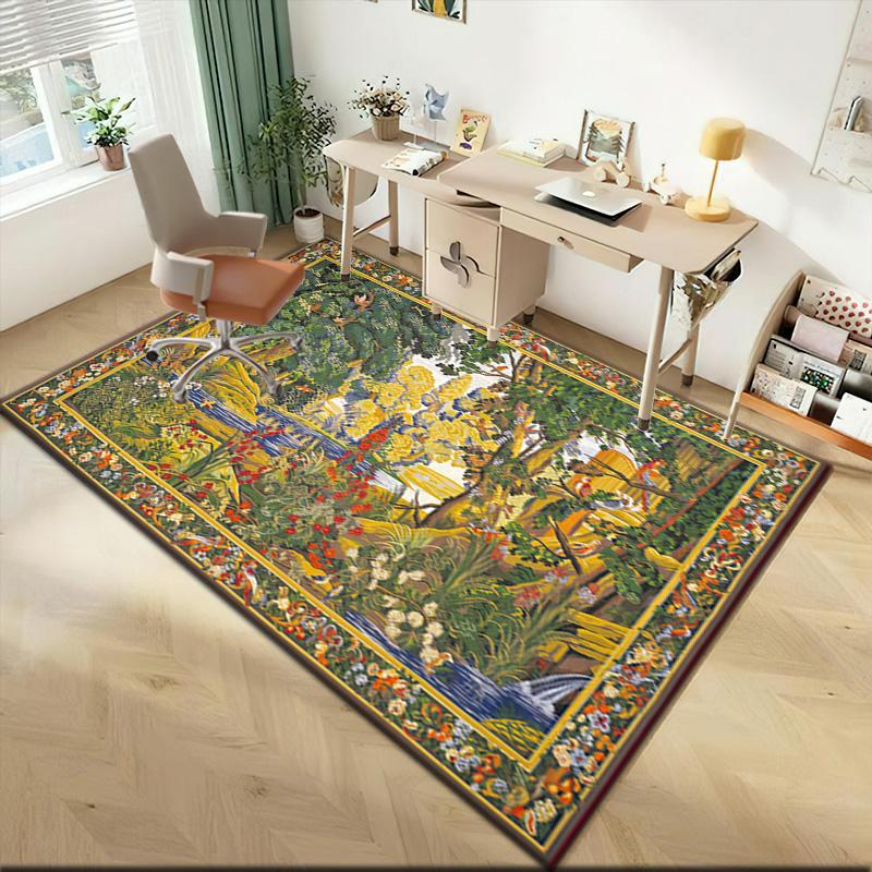 1pc Medieval Pastoral Magic Unicorn Carpet Rug for Living Room Bedroom Home Sofa Decoration,Kids play Non-slip Floor Mat