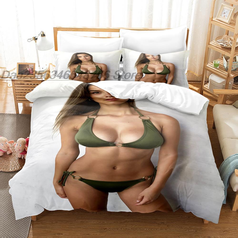 Bikini Gilr Bedding Collection Single Twin Full Queen King Size Bed Collection Aldult Bedroom Duvetcover Collections Kawaii Sexy Big Breasts Camas
