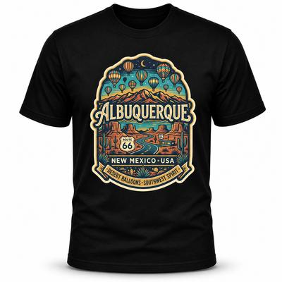 Albuquerque New Mexico Balloon Graphic T-Shirt Unisex Travel Tee