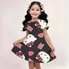 2025 Summer Girls Dress Fashion Cartoon Cute Cinnamoroll &Hello Kitty 3D Printing Dresses Kids Short Sleeve Princess Clothing