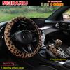 Winter Plüsch Bedruckt Leopardenmuster Auto Zubehör 3er Set Randlose Lenkradabdeckung Handbremsabdeckung Schalthebelabdeckung