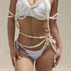 Sweet And Cool Hot Girl Imitation Pearl Hollow Tassel Ethnic Style Clothing Necklace Sexy Nightclub Style Multi-layer Body Chain For Women