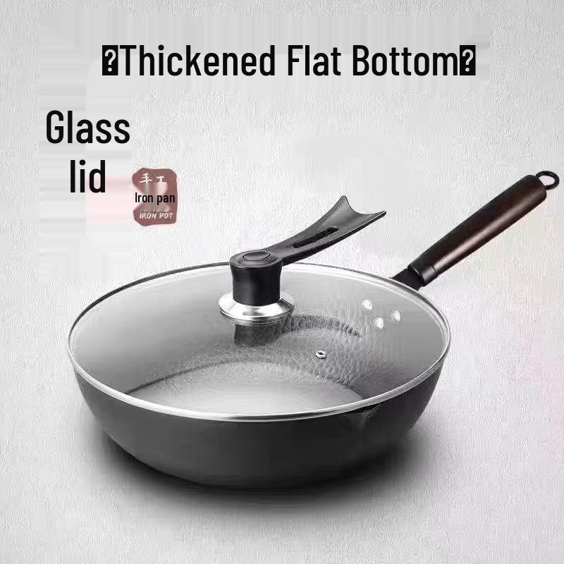 Zhangqiu Forged Iron Non-stick Wok for Induction & Gas Stoves