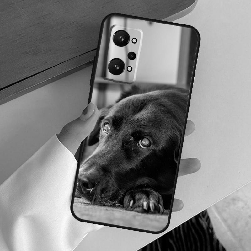 Black Labrador Dog For Realme 11 12 Pro Plus 10 9 GT5 GT Neo 6 C25s C21Y C30 C31 C33 C35 C51 C53 C55 C67 Case