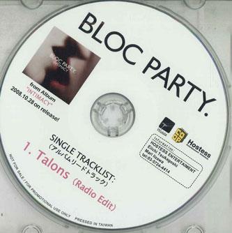 

CD BLOC PARTY - Single Tracklist Talons DPS01 HOSTESS Japan Rock Used