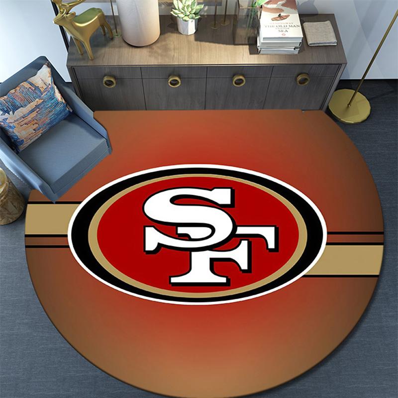 San Francisco 49ers2, Rond Vloerkleed, Tapijt voor Woonkamer Slaapkamer Bank Speelkamer Decoratie, Antislip Vloermat