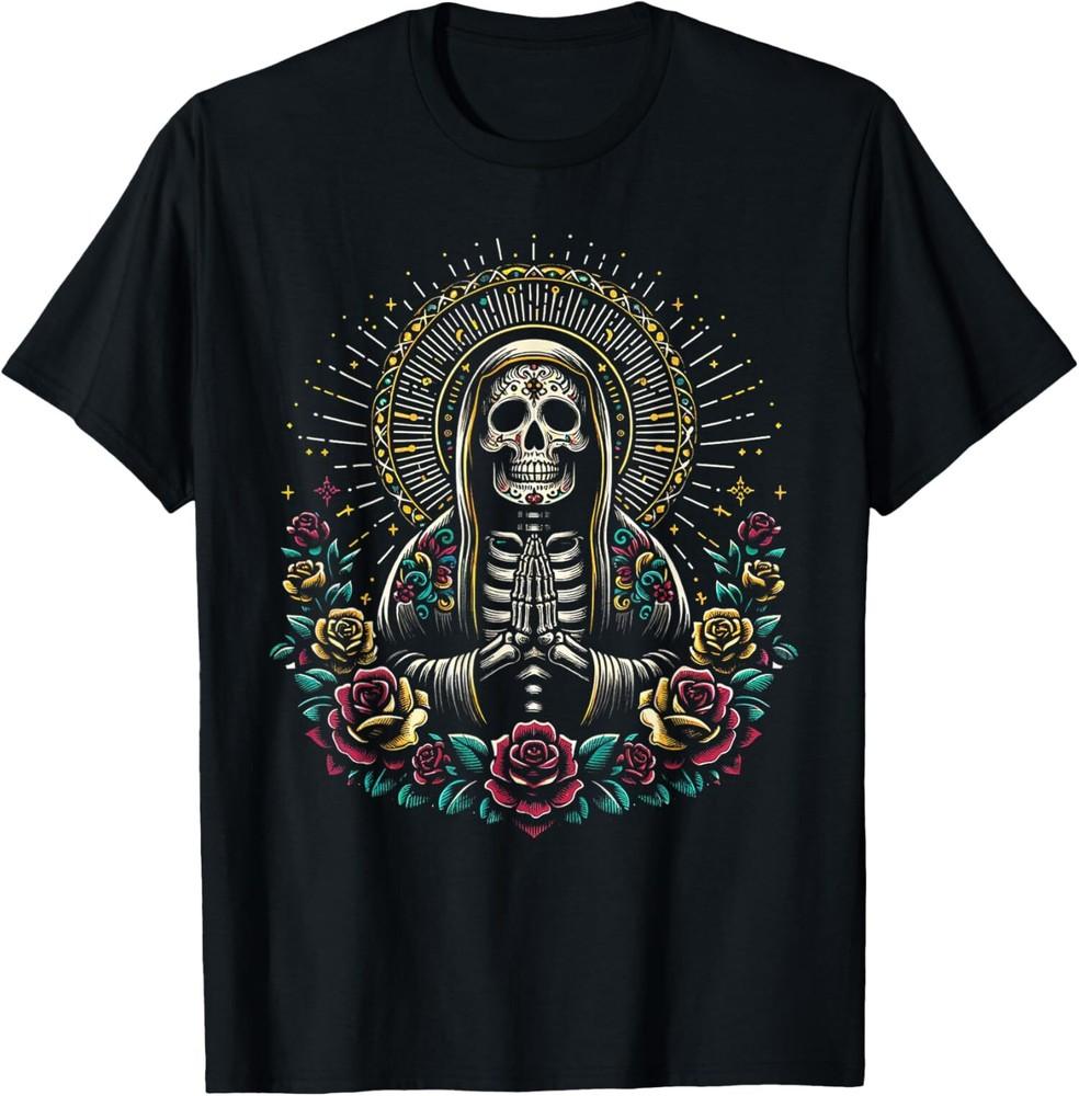 New Limited Santa Muerte Perdoname Skull, La Santa Muerte T-Shirt Tops TeeA