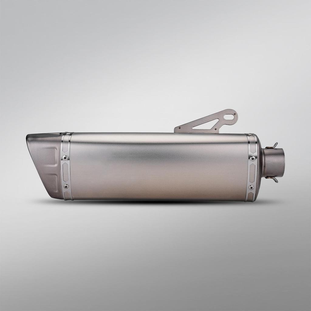 Universal Slanted Triangle Exhaust Pipe for Motorcycles – Stainless Steel, Fits Z400, R3, MT07, Z900, Sai600.