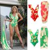 JYL-BK114 Ruffle One-Piece Swimsuit, Print Sexy Slim Bikini Set For Ladies