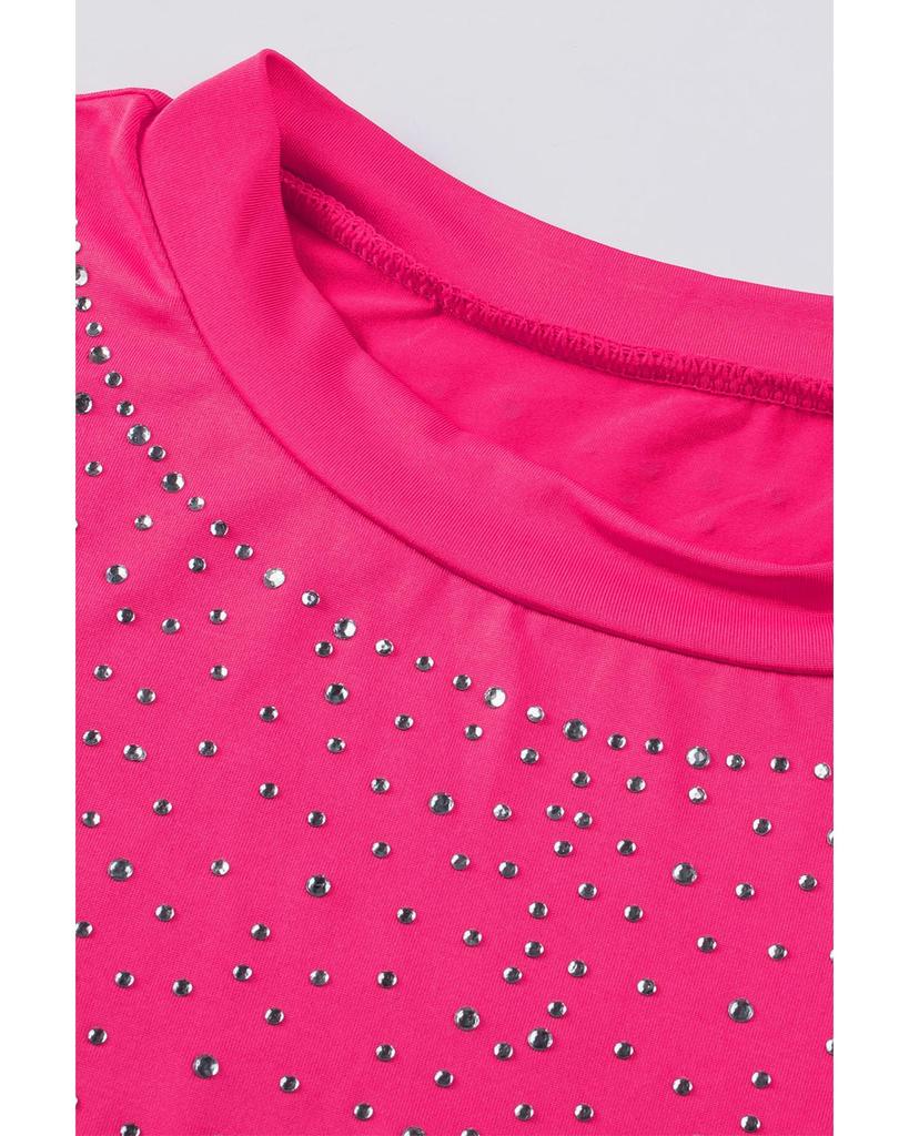 Azura Exchange Rhinestone Embellished Short Sleeve Bodysuit