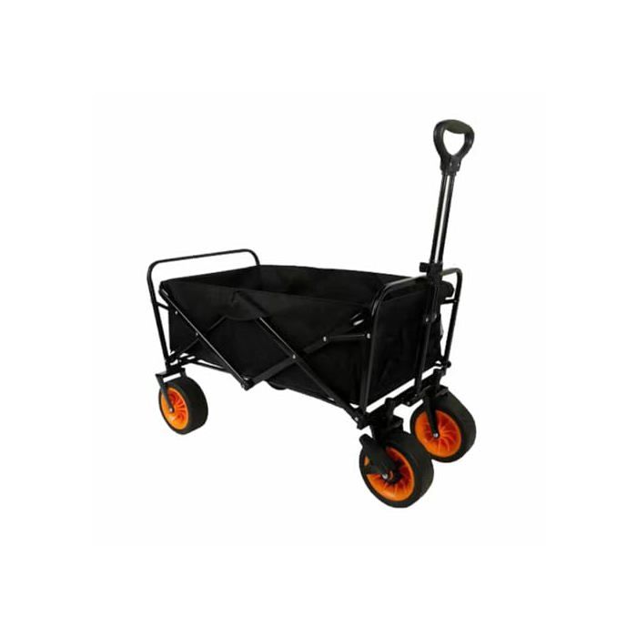 Multifunktionaler faltbarer Stahlkarren - MARBUENO SUMMER - 86x50x59 cm - Schwarz - Netzfächer - 360°-Räder