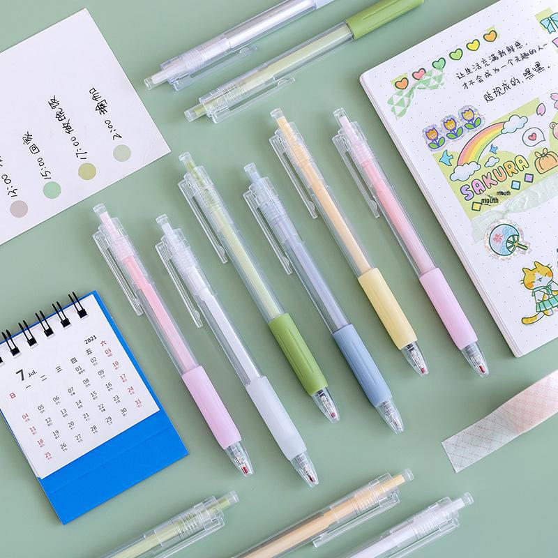 Hochwertiger Macaron-Farbgelstift, 0,5 mm schwarze Tinte für Schüler