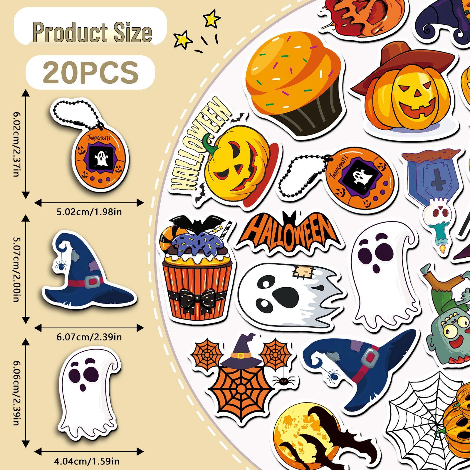 20pcs Waterproof Halloween Horror Refrigerator Magnets - Decorative Soft Magnetic Stickers