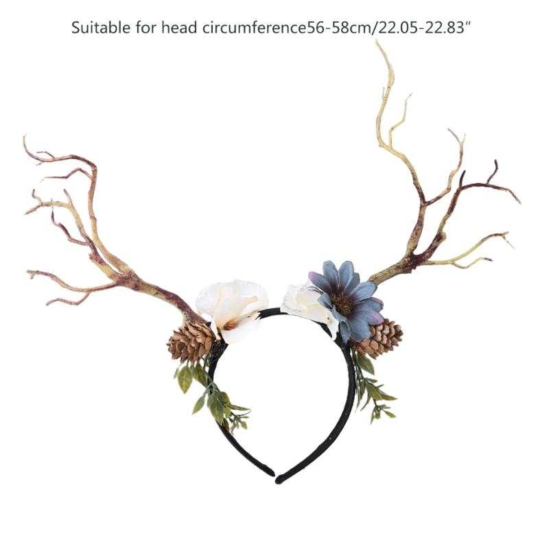 Cute Tree Branch Reindeer Antler Hair Hoop Women Photography Makeup Headband for Christmas Party Hair Accessories