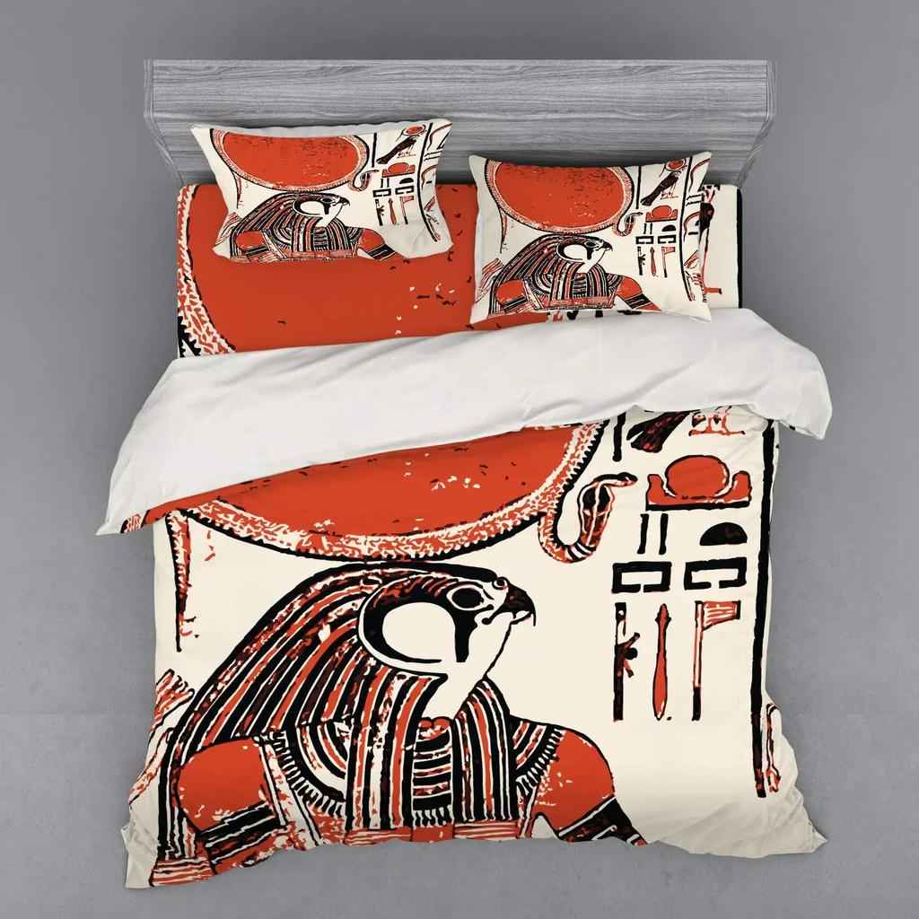 Egyptian Themed Duvet Cover Sets For Teens Adults Quilt Covers Lightweight Down Room Decor 2 Pillowcases 1 Duvet Cover No Quilt