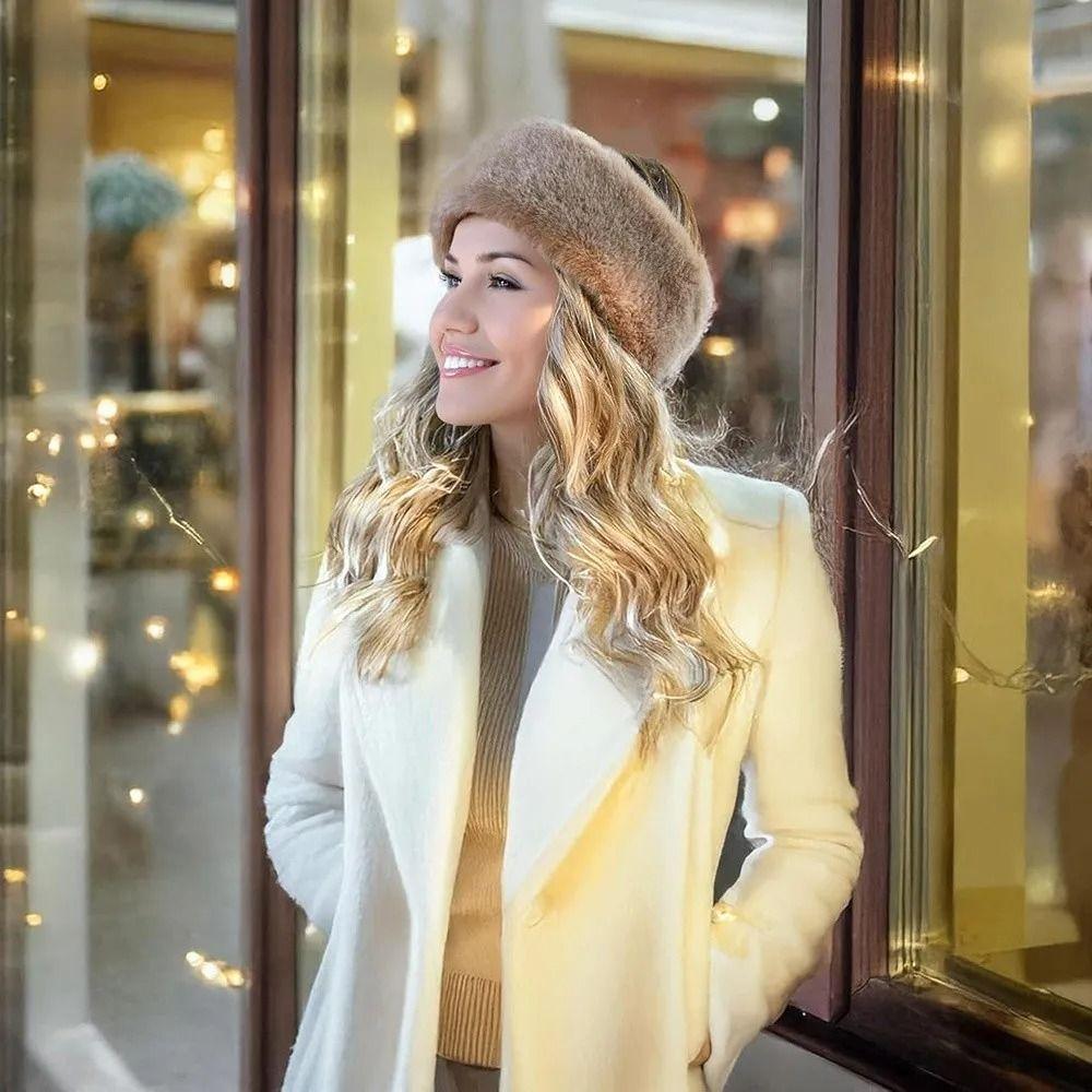Wide Edge Fluffy Plush Headband Ear Warm Winter Elastic Headband  Winter Hair Accessories