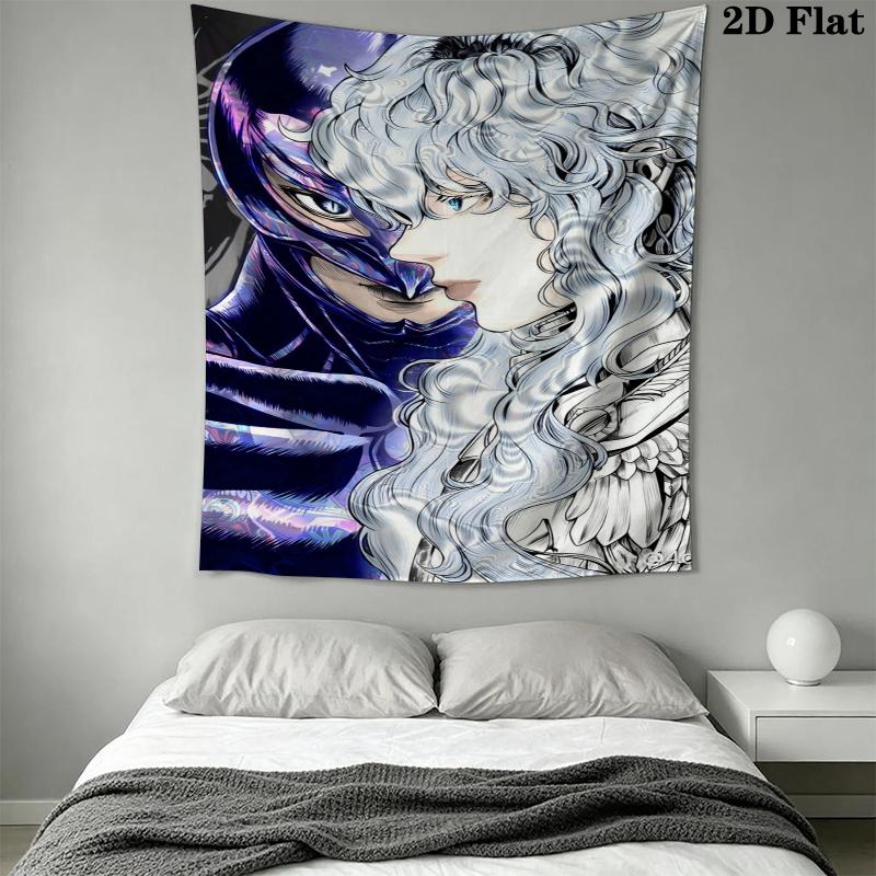 Berserk Wall Tapestry Aesthetic Wall Hanging Printed Fabric Blanket Decorative Tapestries for Bedroom Living Room Home Decor