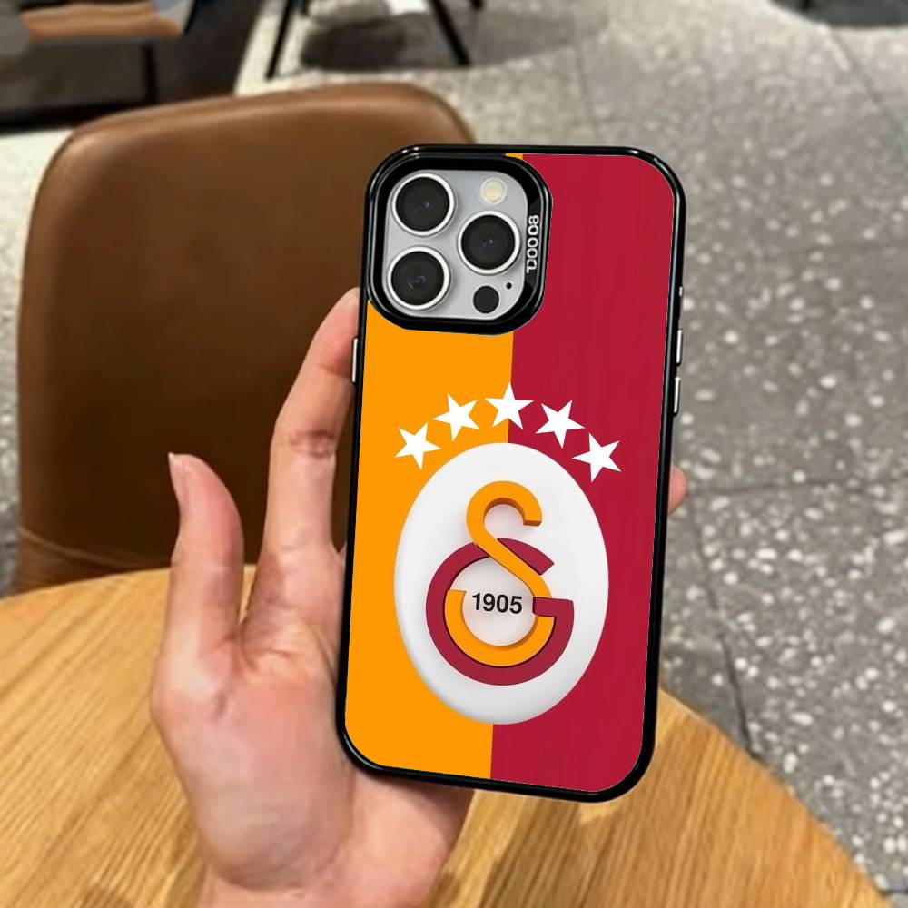 COOL G-Galatasaray-ClubS Coque de téléphone pour iPhone17,16,15,14,13,12,11 Plus,Pro Max Couleur Argentée Plaqué Intérieur