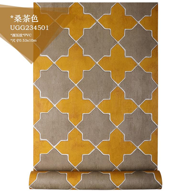 

Nordic Yellow Geometric Grid Wallpaper American Light Luxury Living Room Bedroom Tv Background Wallpaper Bohemian 10mx53cm