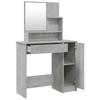 Makeup Table Set Concrete Grey 86.5 x 35 x 136 cm
