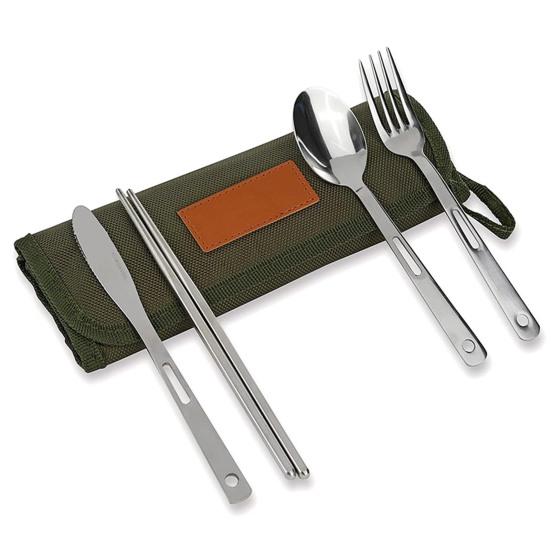 Outdoor Cutlery Storage Bag Dust-proof Portable Travel Camping Picnic Chopstick Fork Spoon Utensils Organizer Roll-Up Bag