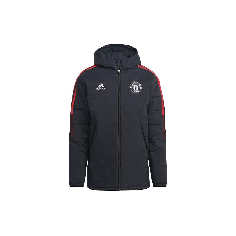 Adidas Манчестер Юнайтед Пуховики Мужские Черные С капюшоном Умеренные Другие GR3811 S