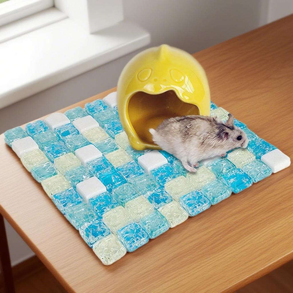 Small Pets Hamster Summer Cooling Pad Natural Crystal Ore Cool Mat Resin Cooler Beds for Chinchilla Guinea Pig Hamster Accessory