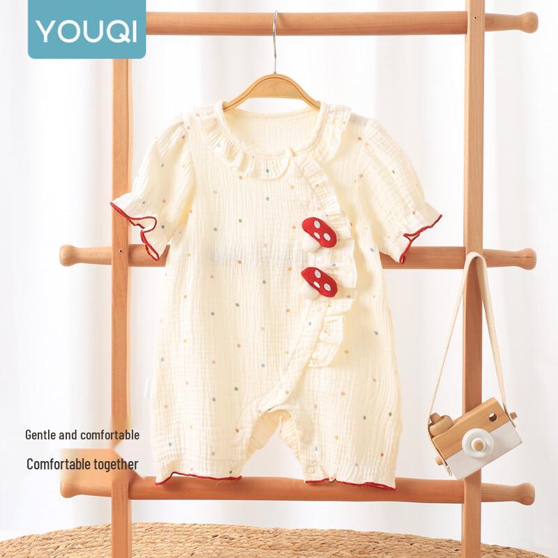 Baby Girl's Summer Polka Dot Short Sleeve Romper