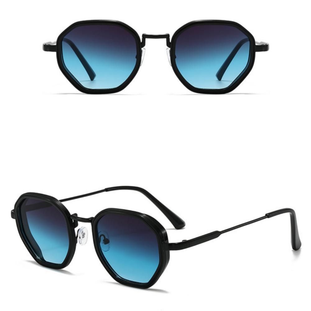Attractive Glasses Women's Green Retro Metal Square Sunglasses Men Fashion Gradient Polygon Frame Sun Glasses Driving Fishing Goggles Uv400 Shades Eyewear