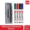 Cello Whitemate Whiteboard Markers Set of 1 X 4 Marker Pens with Duster | Assorted Colors | Bold Tip, Refillable & Erasable | OfficE Use