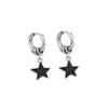 Personalized design hip-hop five-pointed star plain circle ear buckle niche high-end earrings temperament fashion cold wind earrings