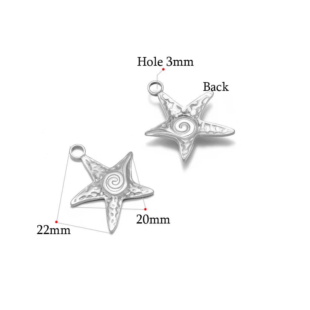 5 Stück Gold Seestern Muschel Anhänger für DIY Schmuck Zubehör Edelstahl Halsketten Anhänger Armbänder Zubehör Ohrringe Herstellung