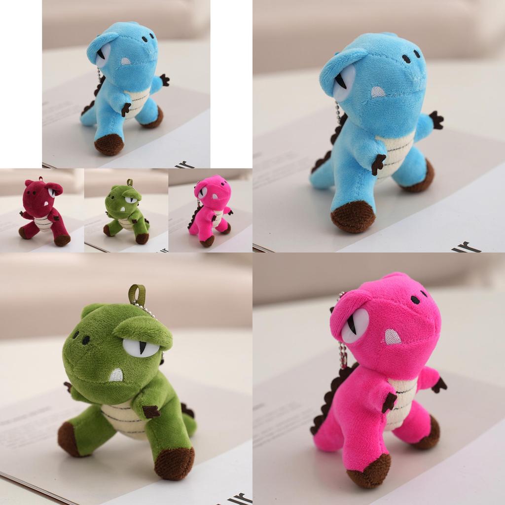 Adorable Dinosaur Plush Keychain Soft Pp Cotton Stuffed Animal Bag Charm