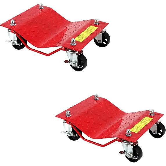 2pcs/4pcs Car Pulley Dolly 2000/2500LBS Capacity Heavy Duty Wheel Dollies for Moving Vehicles Trucks SUVs - Garage & Repair Shop