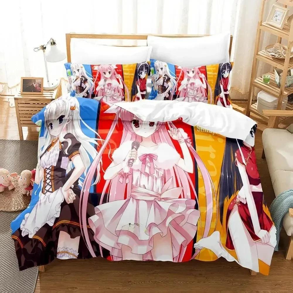 Nytt Aria The Scarlet Ammo Sängkläder Set Tecknad tre-delat set Vuxen Barn Sovrum Påslakan Set 3D-tryck Kawaii