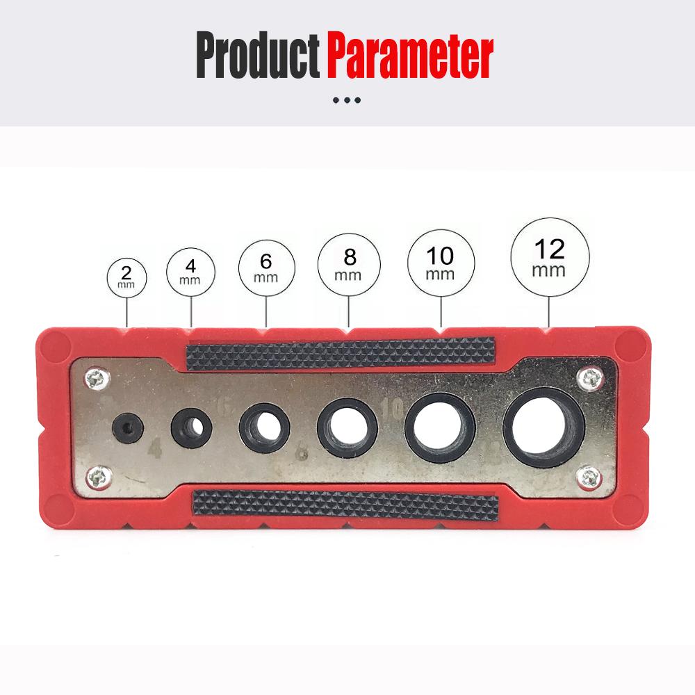

Багатофункціональний діркопробивач 2-12/3-13мм Направляюча для свердління Локатор Підходить для круглого прутка та плоского Прямокутне пробивання отворів