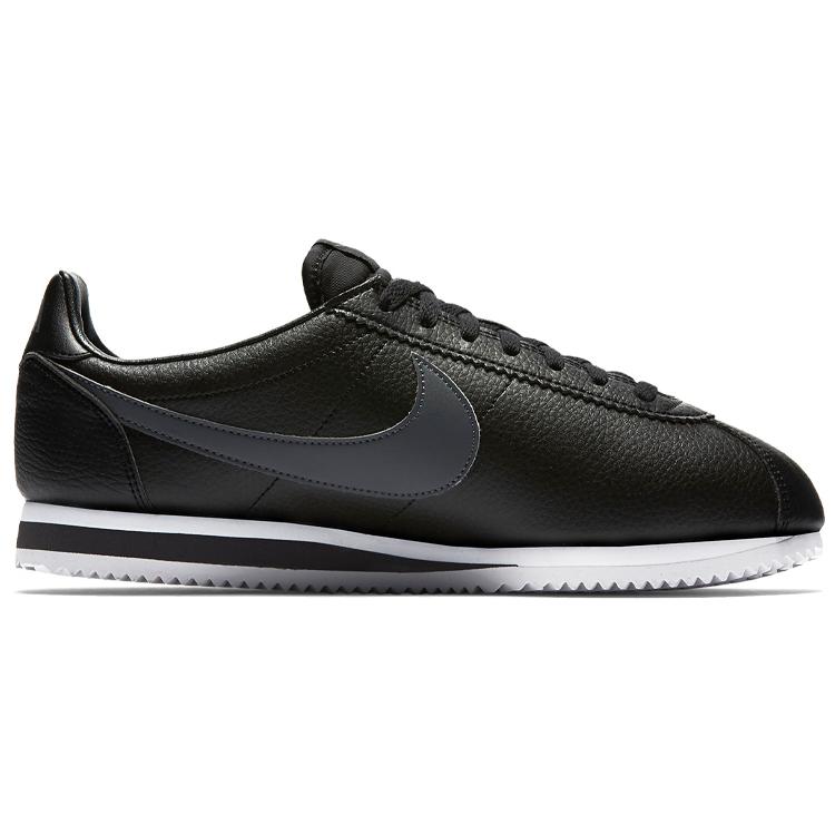 New Nike Classic Cortez Leather Black/Dark Grey White 749571-011