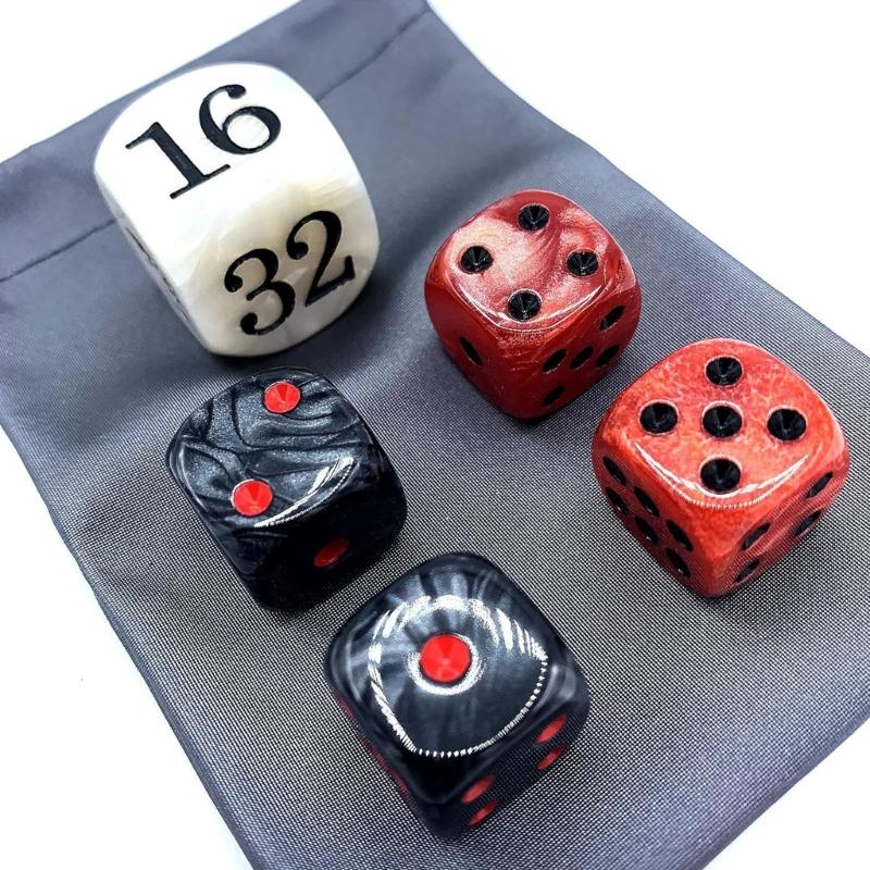 5 ks Kostky Backgammon Dřevěné Kostky Kostky pro Zdoujování 22 mm Velké Kostky pro Zdoujování Pluses 4ks Kostky 16 mm s Voděodolným Úložným Sáčkem