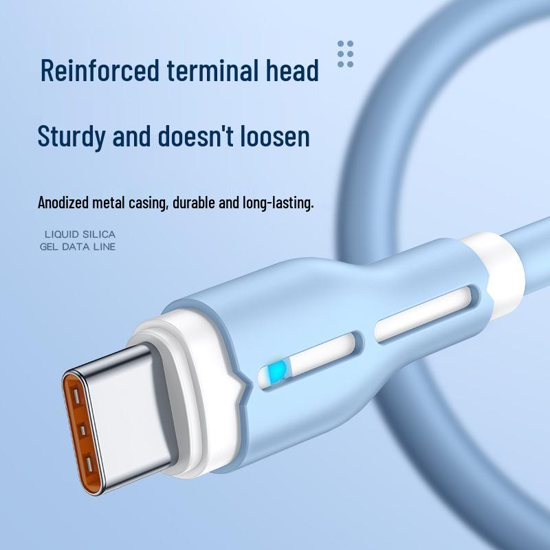 120W Dual Type-C Fast Charging Cable for Apple 15/16, Huawei, Vivo, Oppo, Phones - 6A Charging Compatible.