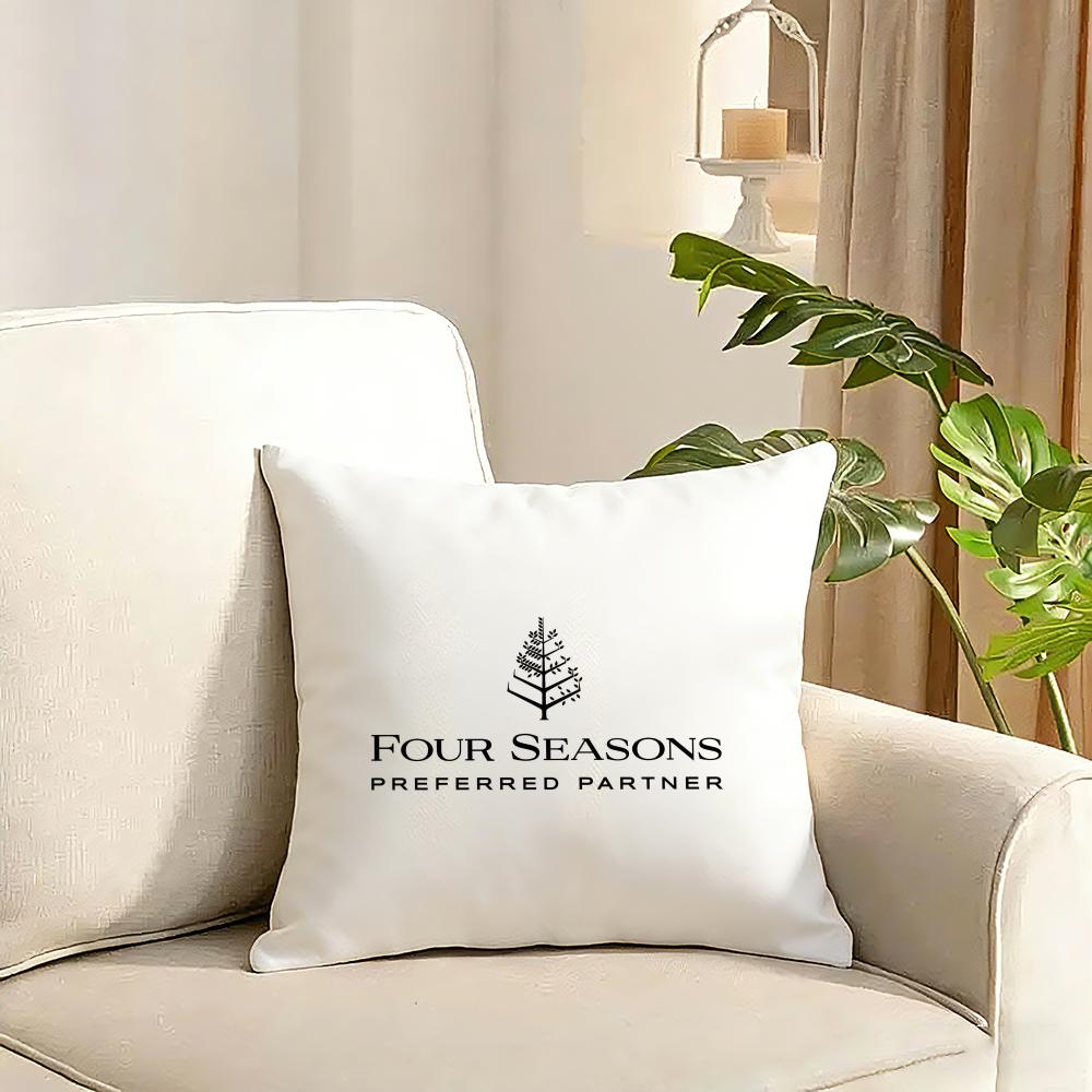 Four Seasons Hotel Cushion Cover Reversible Plush Pillow Cover Soft Fluffy Home Decor for Sofa Bedroom