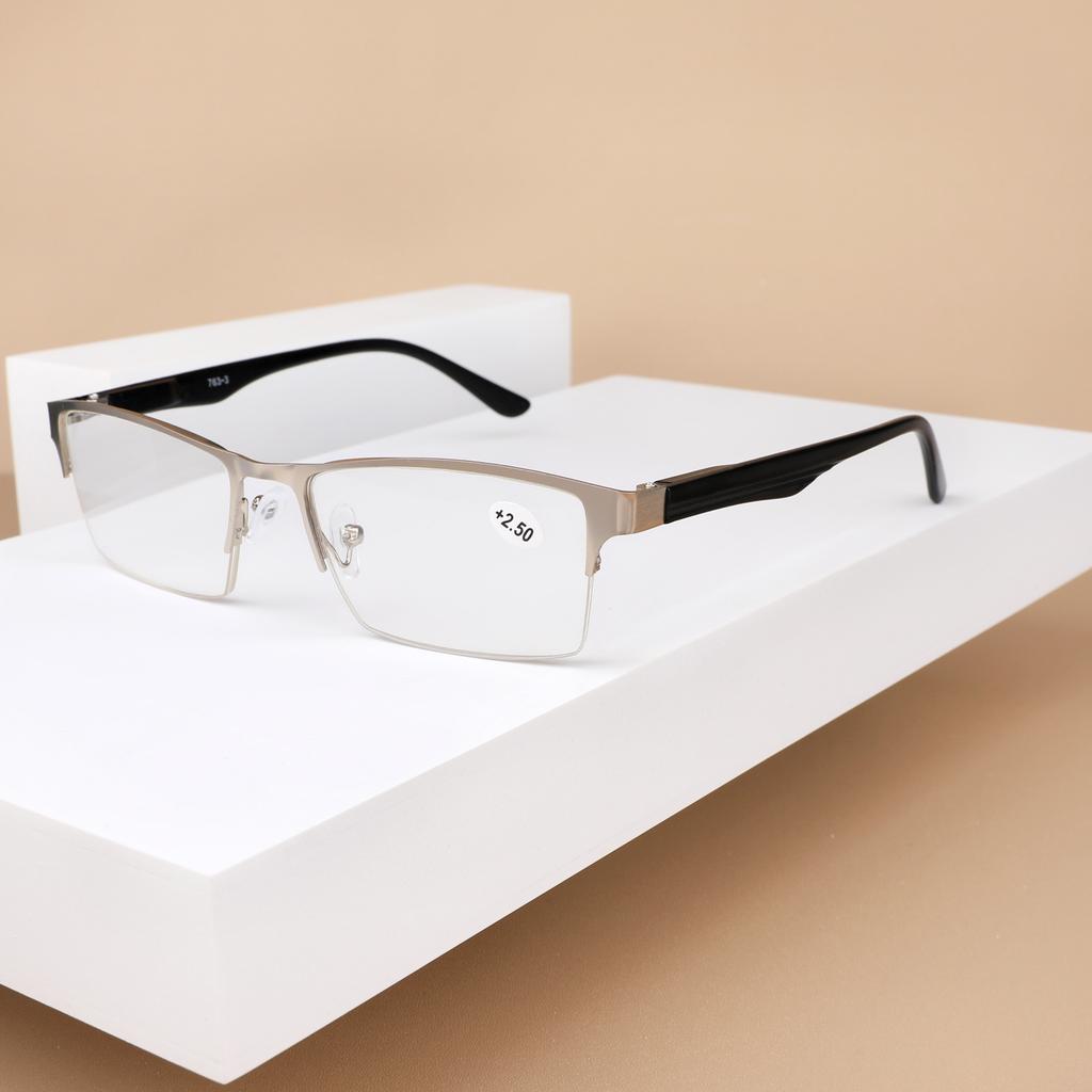 Business Reading Glasses For Women And Men Metal Frame Anti Blue Light Eyeglasses