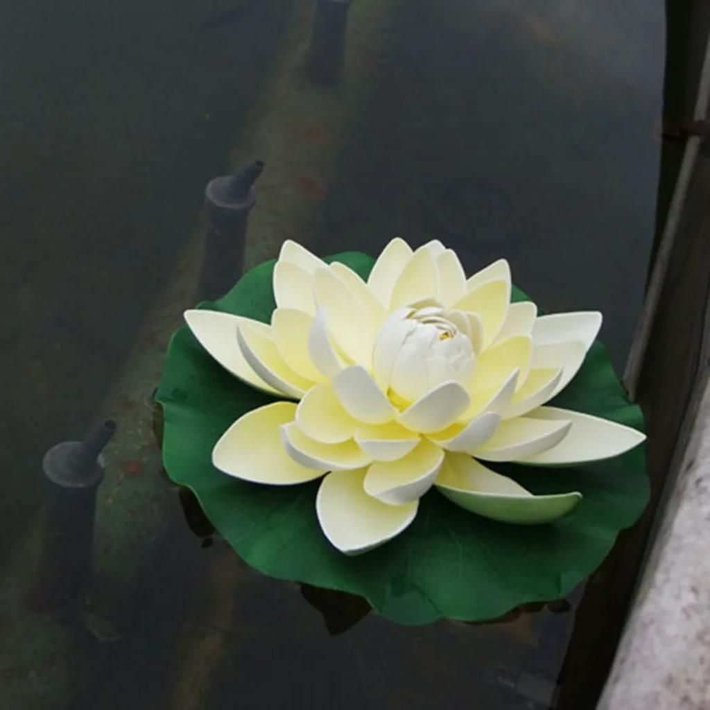 Artificial Floating Lily Pads Pond Flowers For Aquarium Decoration EVA Plastic Material Realistic Appearance Water Decoration