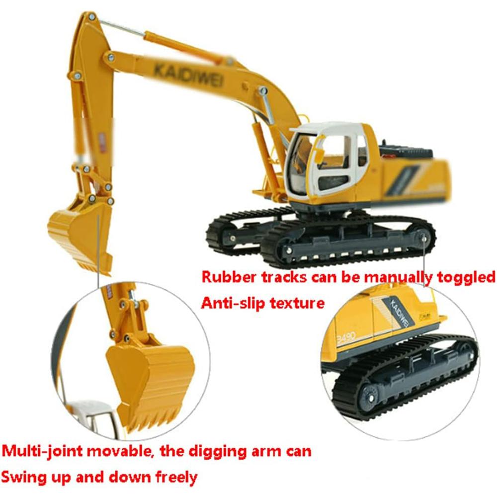 Baggermodell aus Legierung im Maßstab 1/40, Lernspielzeug für Kinder, Baufahrzeuge, Lieblingsgeschenke für Kinder