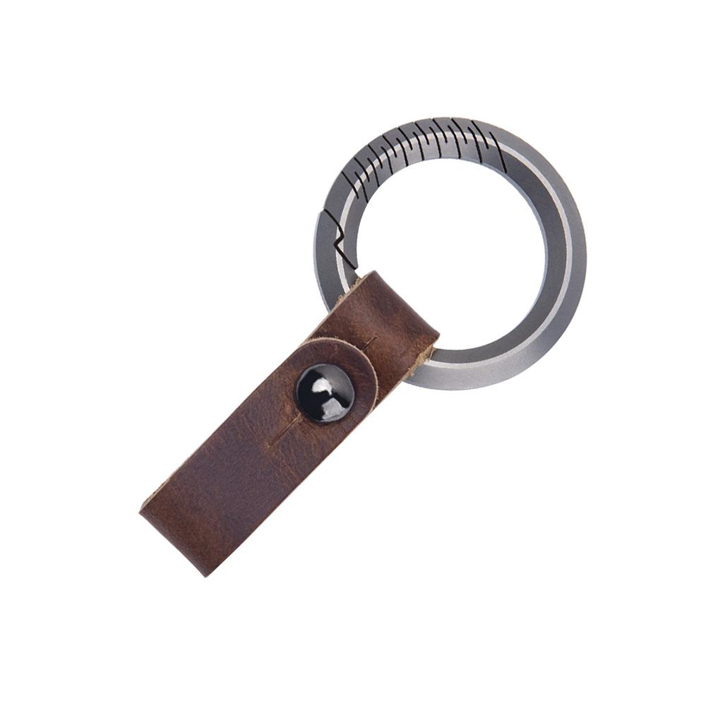 

Titanium Alloy & Leather Keychain Portable Key Ring