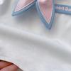 Summer Children Girls Student Set JK Mandarin Collar Tshirts and Pleated Skirts Kid Bottom