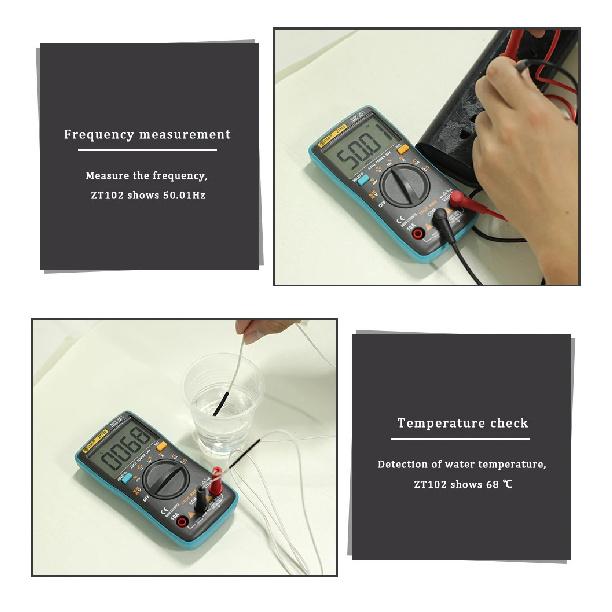 BSIDE Digital Multimeter ZT301 True-RMS DC/DA Voltmeter Ammeter Multimetro DMM Resistance Ohm Cap Hz Temp Tester