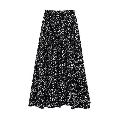 Floral Skirt Female Summer High Waist Slim Long Printed Chiffon Skirt A-line Skirt