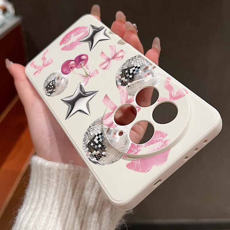Case For OnePlus 15 13 13T 12 Cherry Bowknots Lips Disco Ball Pattern Shockproof Bumper Soft Silicone Cover For Oneplus Nord 5 13R 12R 11R 5G