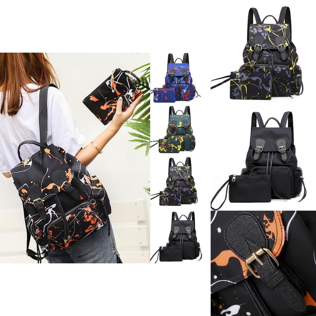 Stilvoller Und Verschleißfester Damen-Nylon-Graffiti-Rucksack Mit Weichem Material