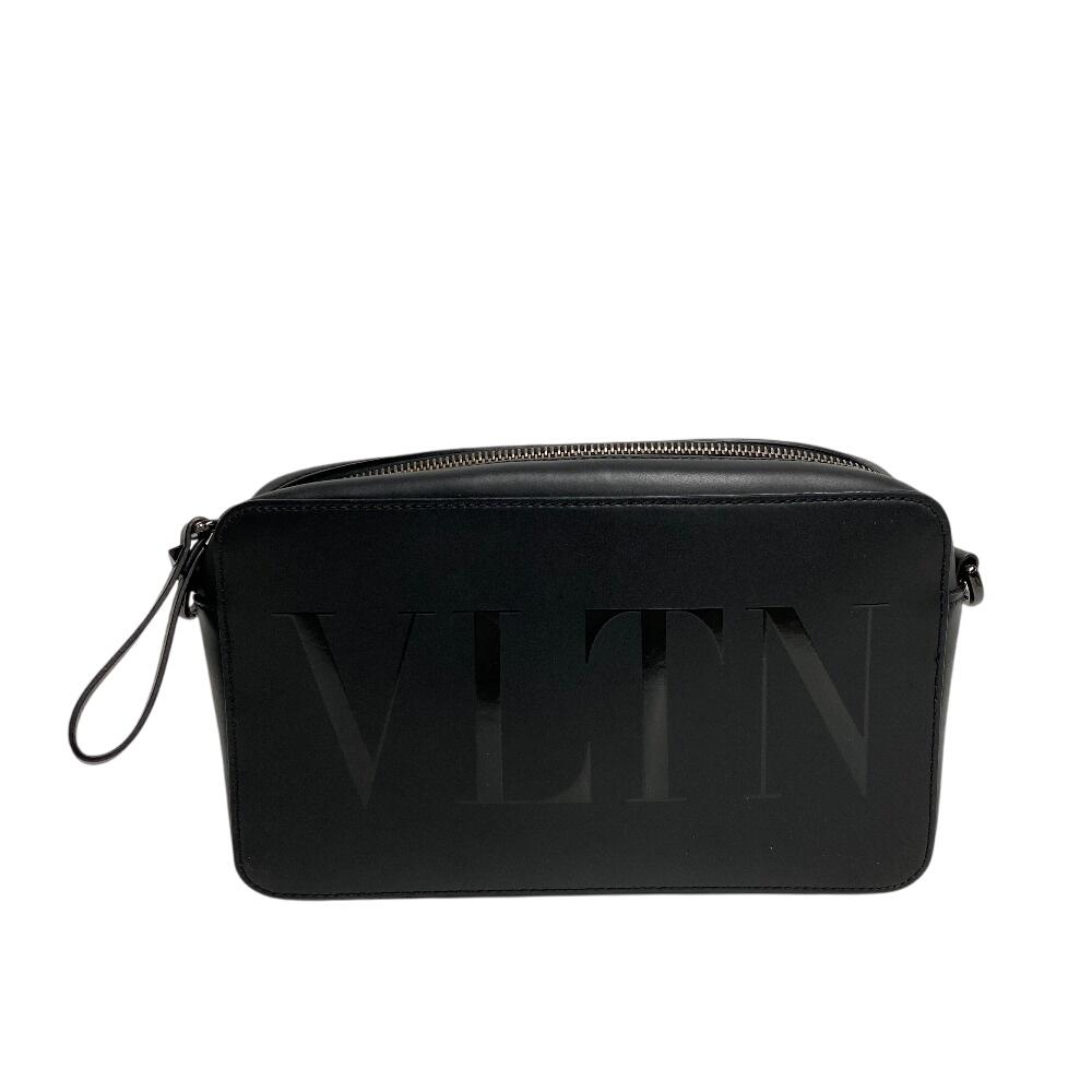 

VALENTINO VLTN logo leather Shoulder Bag black leather unisex Used